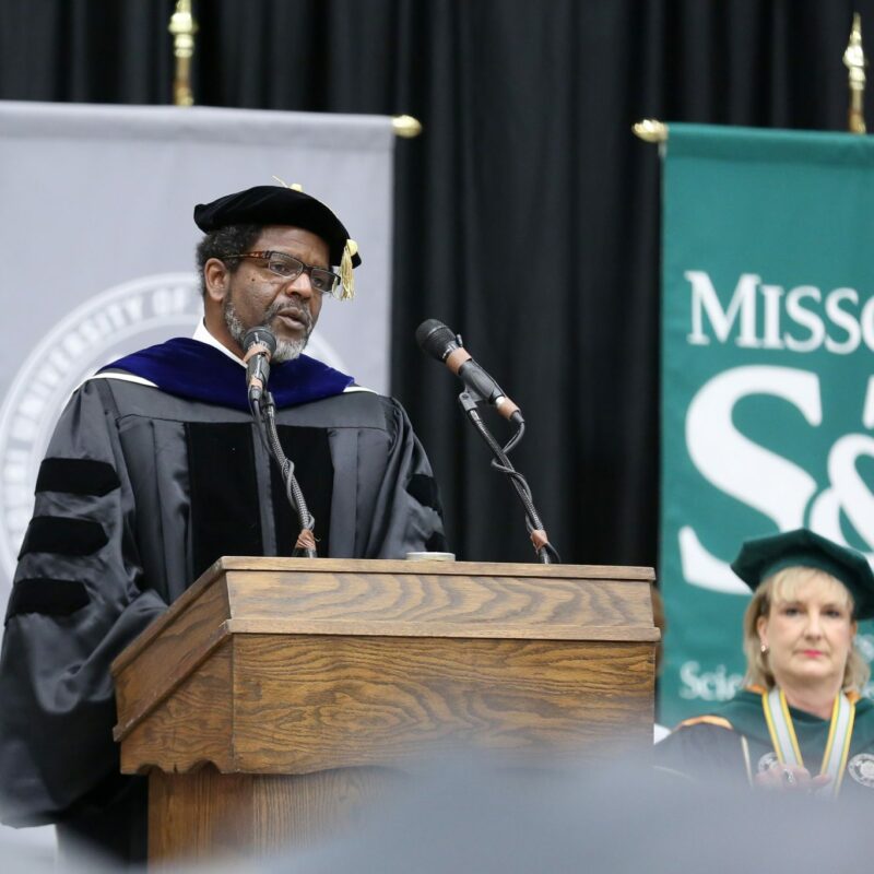Harvest Collier speaks at commencement